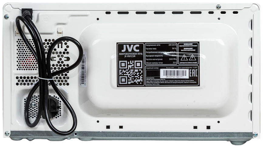Микроволновая печь - СВЧ JVC JK-MW123M, 700 Вт, таймер, белый фото 7