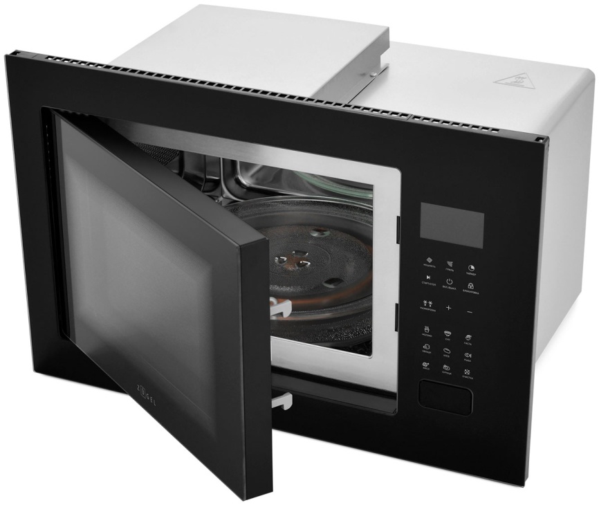 Встраиваемая микроволновая печь СВЧ Zugel ZMO251B черная фото 8