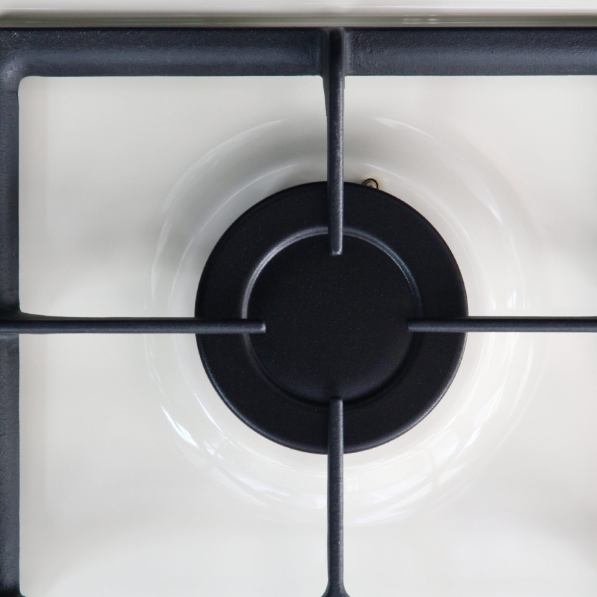 Газовая варочная панель De luxe 5840.00 гмв - 058ЧР 58 см, 4 конфорки электроподжиг газконтроль, топленое молоко фото 5