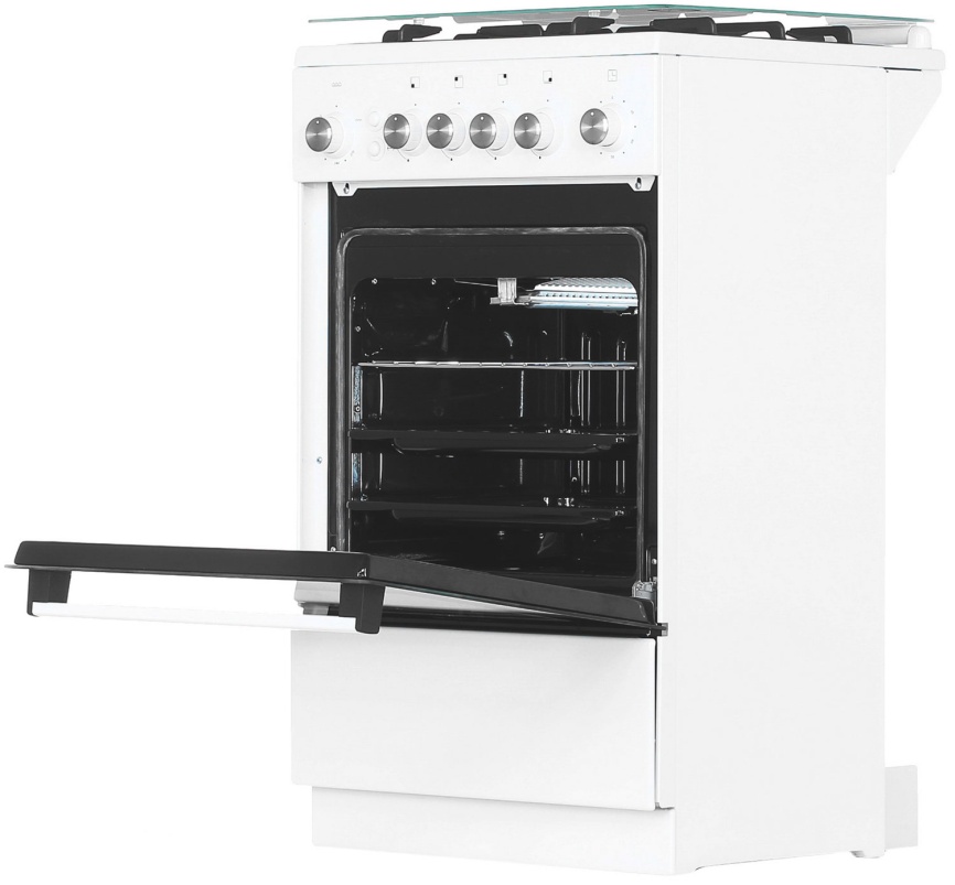 Газовая плита De luxe 5040.30г 50 см, 43 л, 4 конфорки, белый фото 6