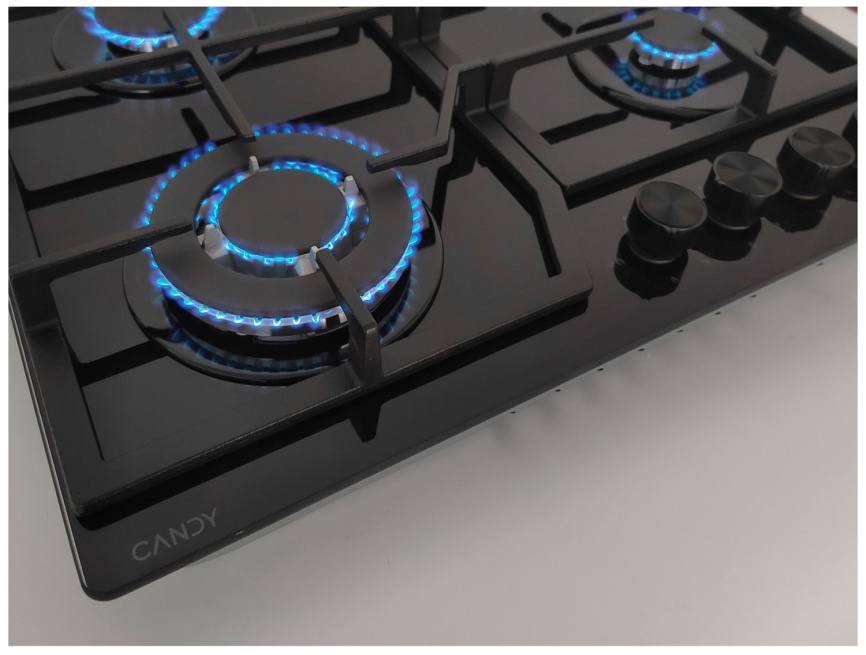 Газовая варочная панель Candy CHXG64CWB 58 см, 4 конфорки электроподжиг газконтроль, черный фото 6