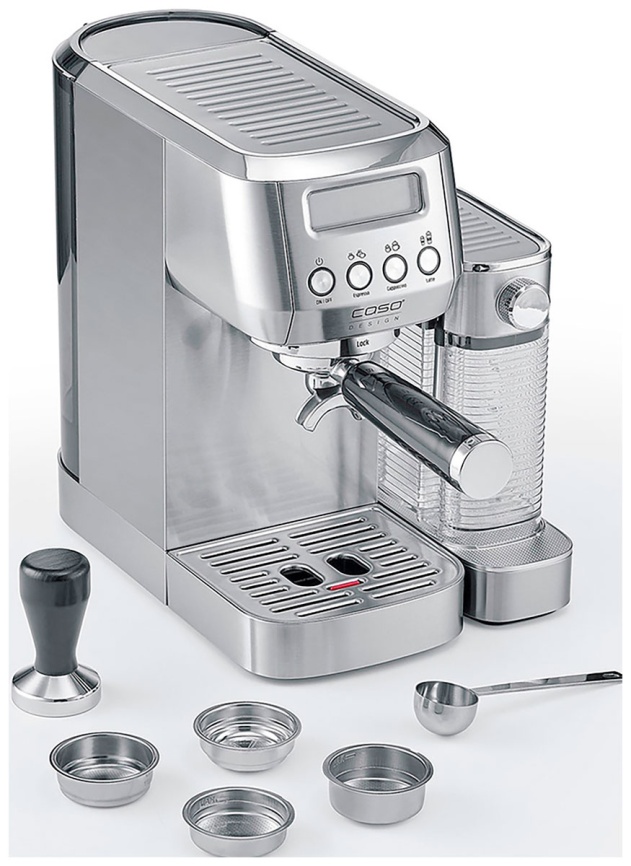 Кофеварка Caso Espresso Gourmet Latte, дисплей, с капучинатором фото 8