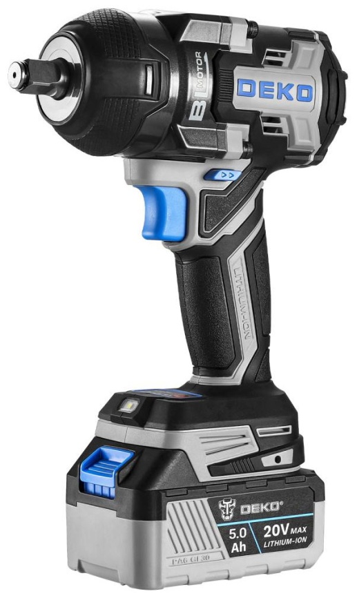 Гайковерт Deko ZKIS20 PRO MAX, в кейсе, черно-синий (083-1089) фото 2