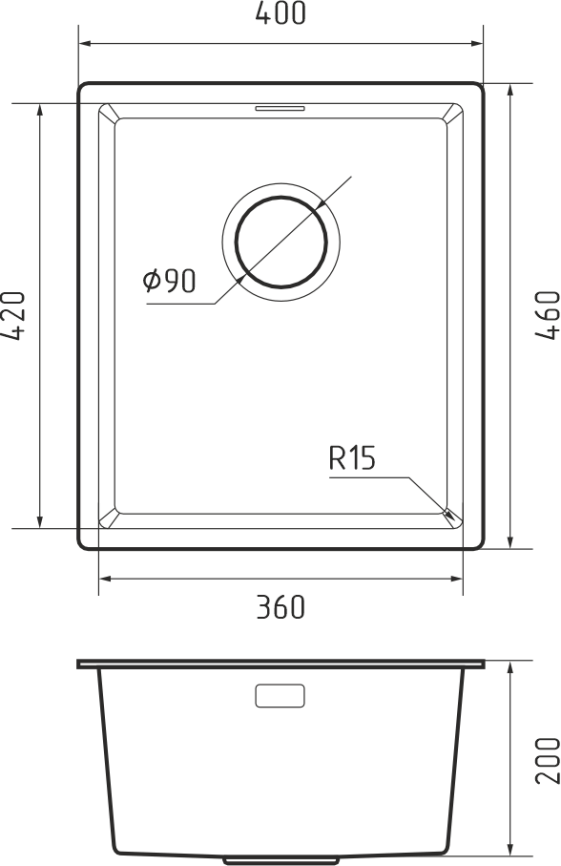 Кухонная мойка GRANFEST METAL 4046 titan фото 4