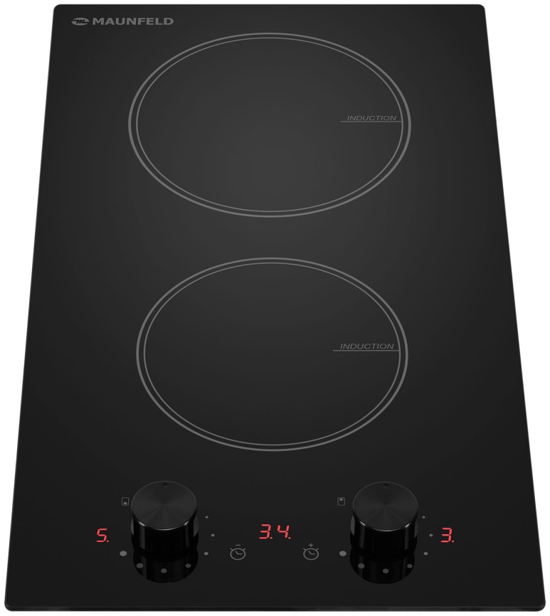 Электрическая варочная панель Maunfeld CVI292MBK2 29 см, 2 конфорки стеклокерамика, черный фото 2