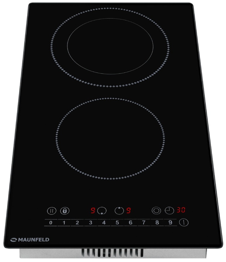 Электрическая варочная панель Maunfeld EVCE292SDPBK 29 см, 2 конфорки стеклокерамика, черный фото 3