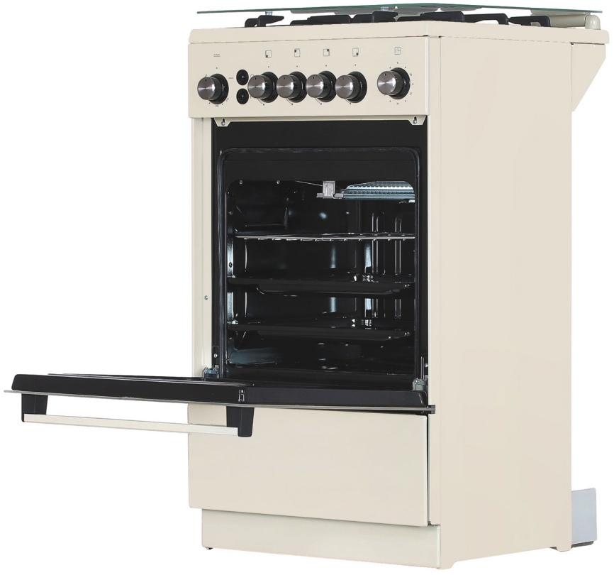 Газовая плита De luxe 5040.40г(кр) ЧР-013 50 см, 43 л, 4 конфорки, слоновая кость фото 10