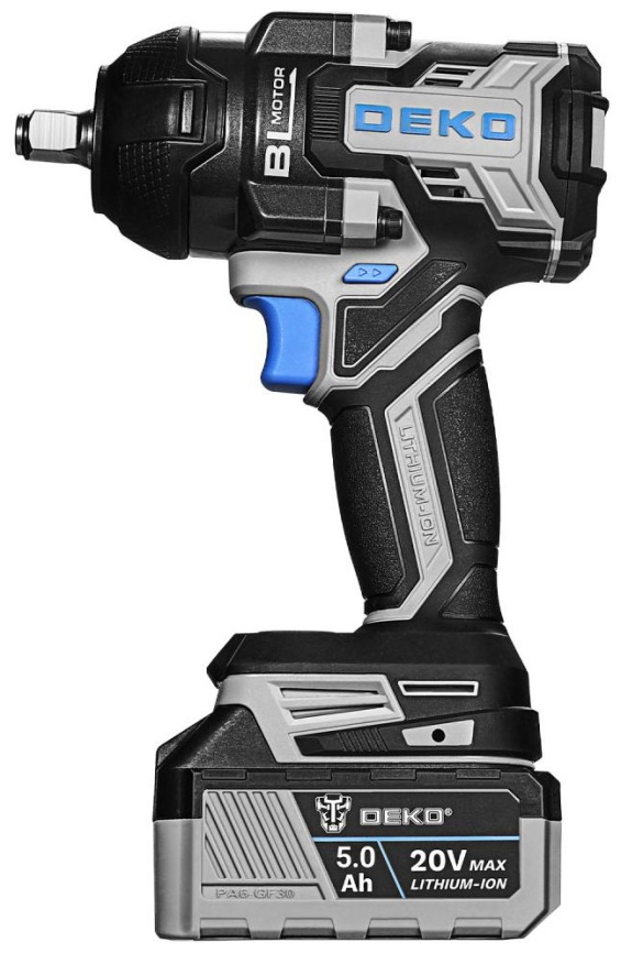 Гайковерт Deko ZKIS20 PRO MAX, в кейсе, черно-синий (083-1089) фото 3