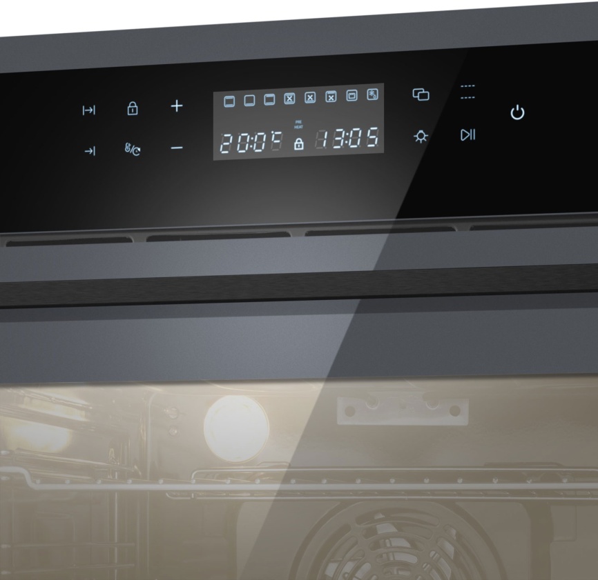 Электрический духовой шкаф Meferi MEO6010GR ULTRA 59 см, 65 л гриль конвекция, серый фото 8