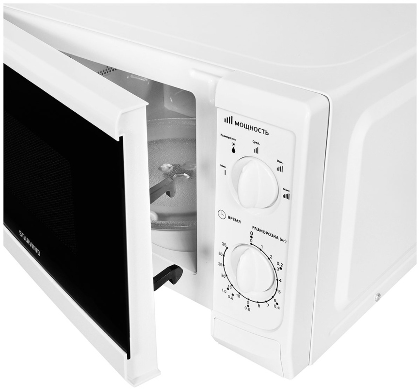 Микроволновая печь - СВЧ Starwind SWM5620, 20 л, 700 Вт, белый фото 8