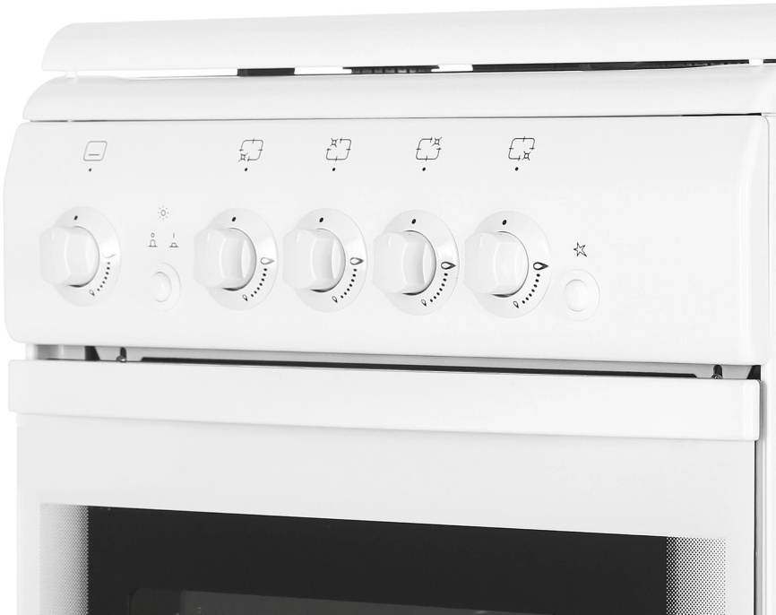 Газовая плита De luxe 506040.04 г 50 см, 54 л, 4 конфорки, белый фото 9