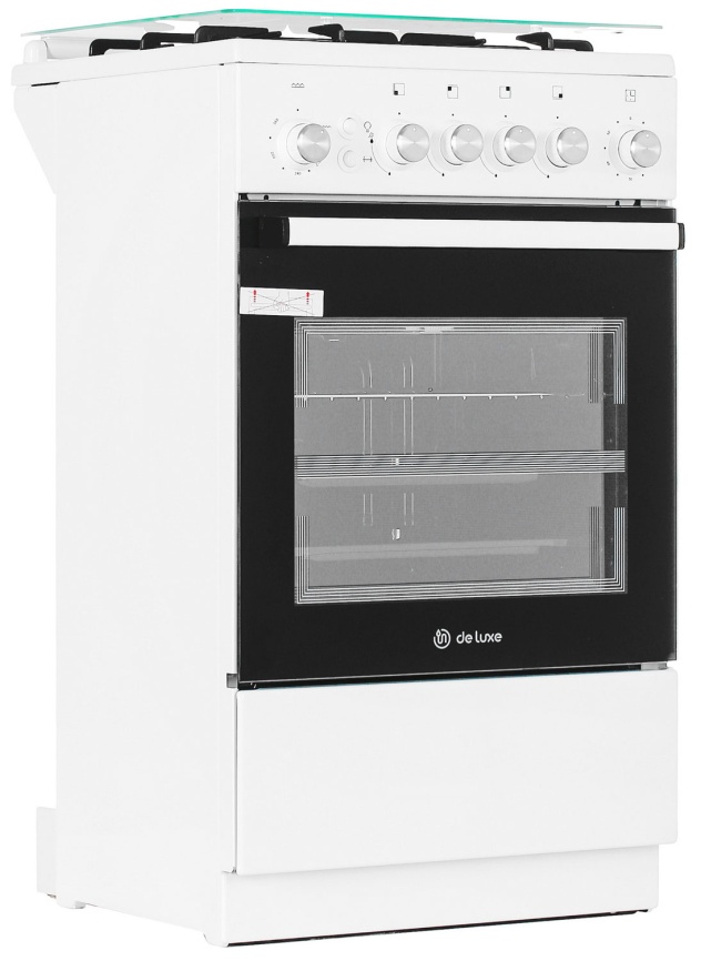Газовая плита De luxe 5040.40г 50 см, 43 л, 4 конфорки, белый фото 3