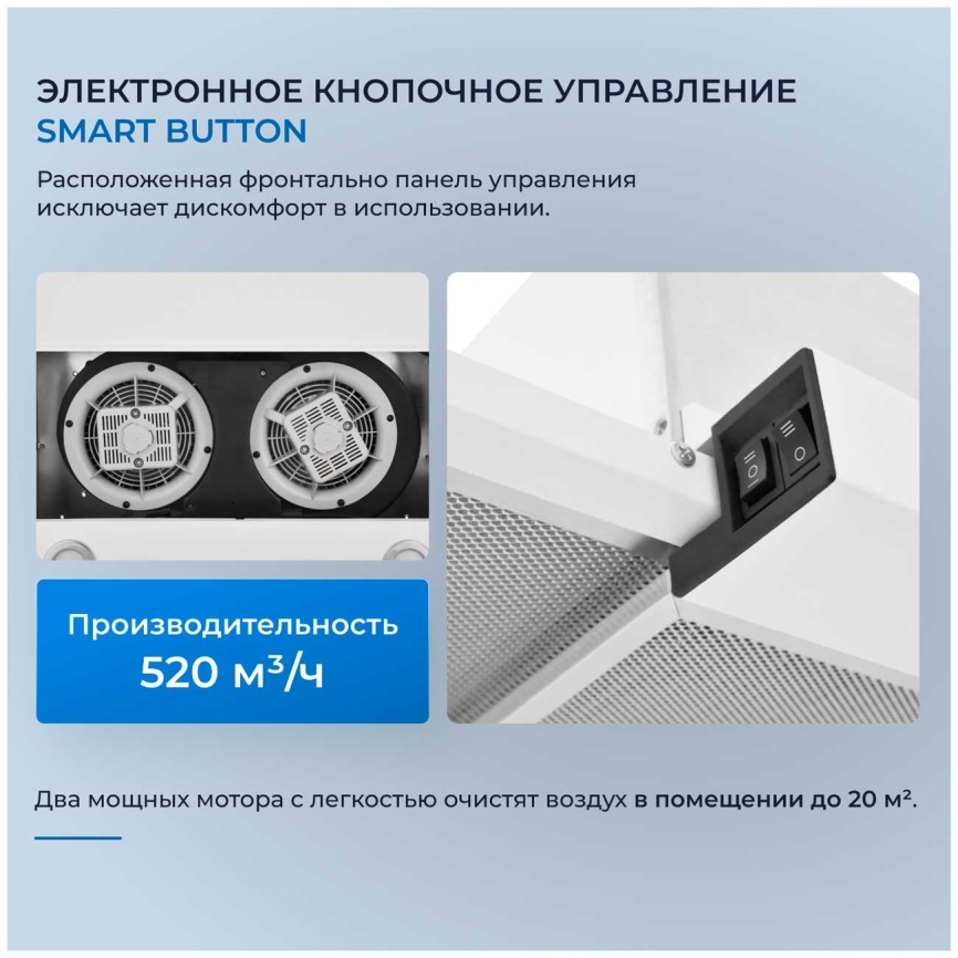 Вытяжка Zugel ZHT651GW белая фото 3