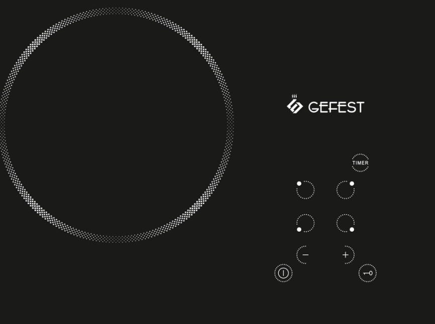 Электрическая варочная панель Gefest ЭС В СН 4231 К11 59 см, 4 конфорки стеклокерамика, черный фото 4