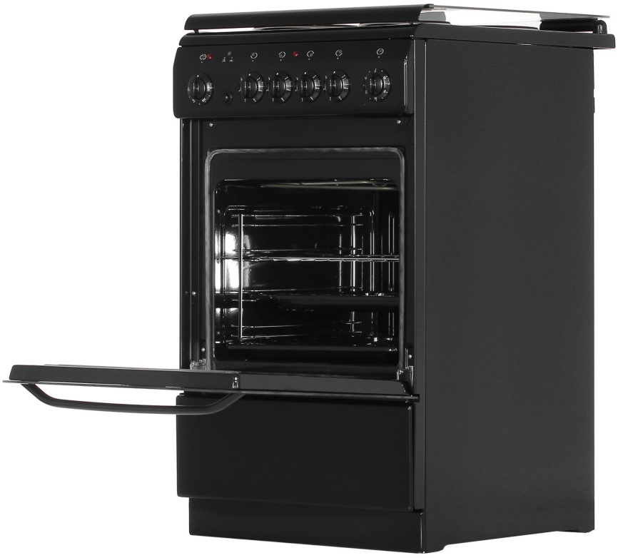 Электроплита De luxe 506004.03 экр-001 50 см, 54 л, 4 конфорки, черный фото 5