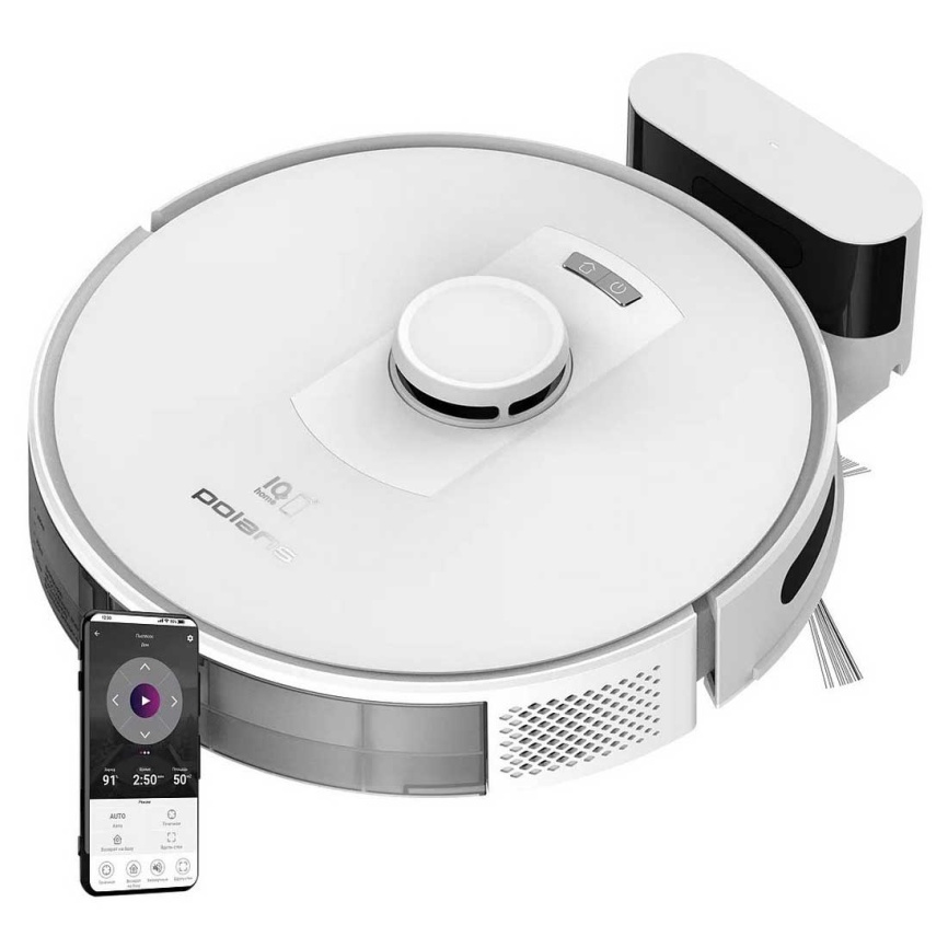 Робот-пылесос Polaris PVCR 5003 WIFI IQ Home, сухая и влажная уборка белый фото 1