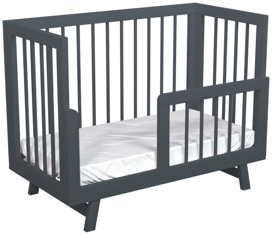 Кроватка для новорожденного Lillaland Lilla Aria темно-серая фото 3
