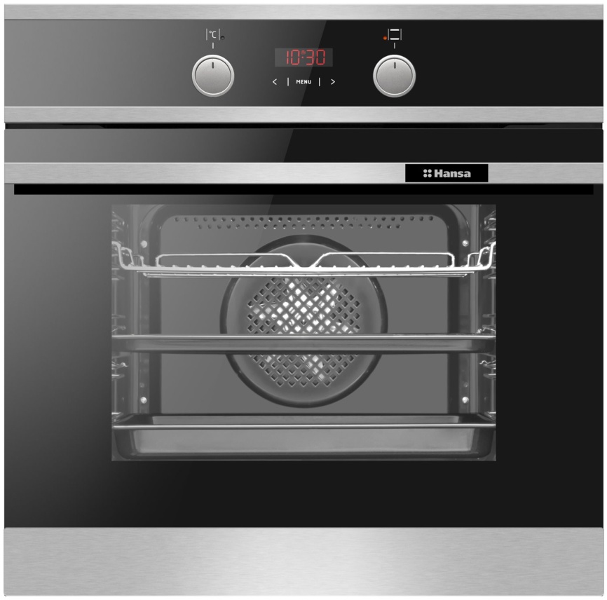 Электрический духовой шкаф Hansa BOEI694003 59 см, 77 л, гриль и конвекция, черный фото 1