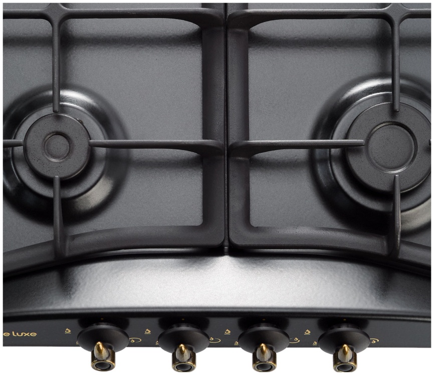 Газовая варочная панель De luxe 5840.00 гмв - 059ЧР 58 см, 4 конфорки электроподжиг, черный матовый фото 5