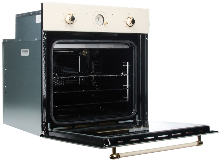 Электрический духовой шкаф De luxe 6006.05эшв-152 59 см, 64 л гриль конвекция, бежевый фото 3