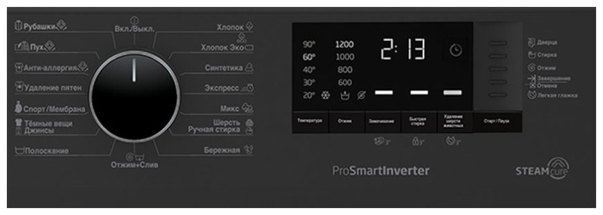 Стиральная машина Beko WSPE7612A автомат 7 кг, темно-серый фото 2