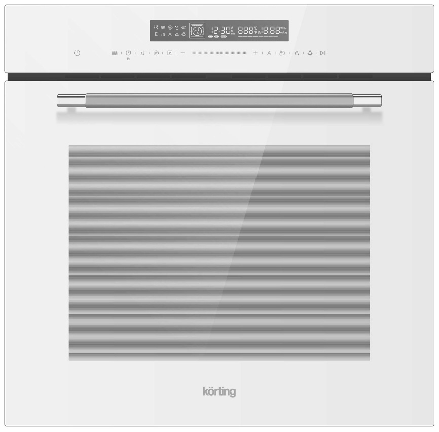 Электрический духовой шкаф Korting OKB 1360 CSGW MW 59 см, 72 л гриль конвекция, белый фото 1
