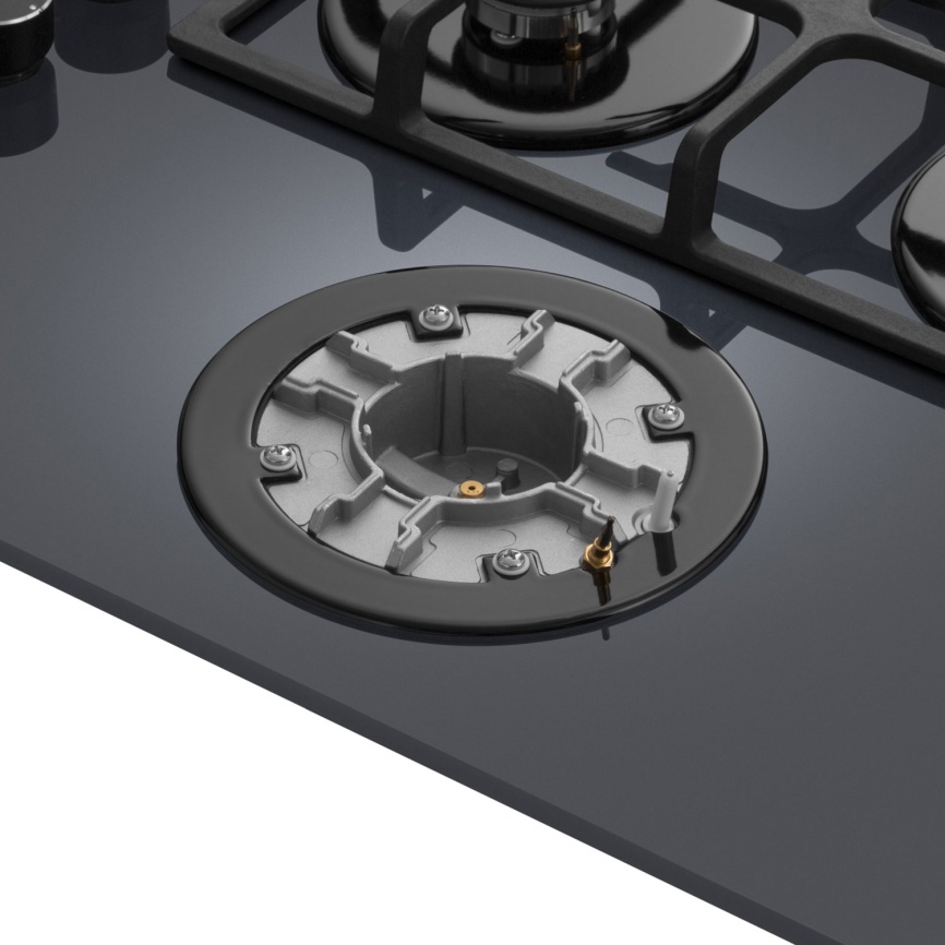 Газовая варочная панель Meferi MGH604GR GLASS ULTRA 60 см, 4 конфорки электроподжиг газконтроль, серый фото 7