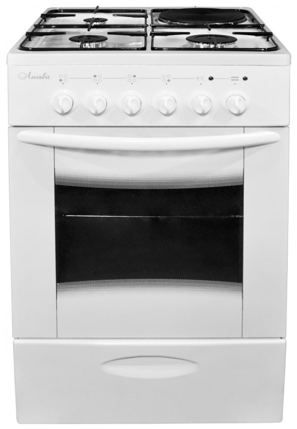 Комбинированная плита Лысьва ЭГ 1/3гк01 МС-2у 50 см, 4 конфорки, белый фото 1