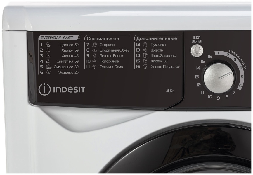 Стиральная машина Indesit EWUD 4105 BK CIS автомат 4 кг, белый фото 2