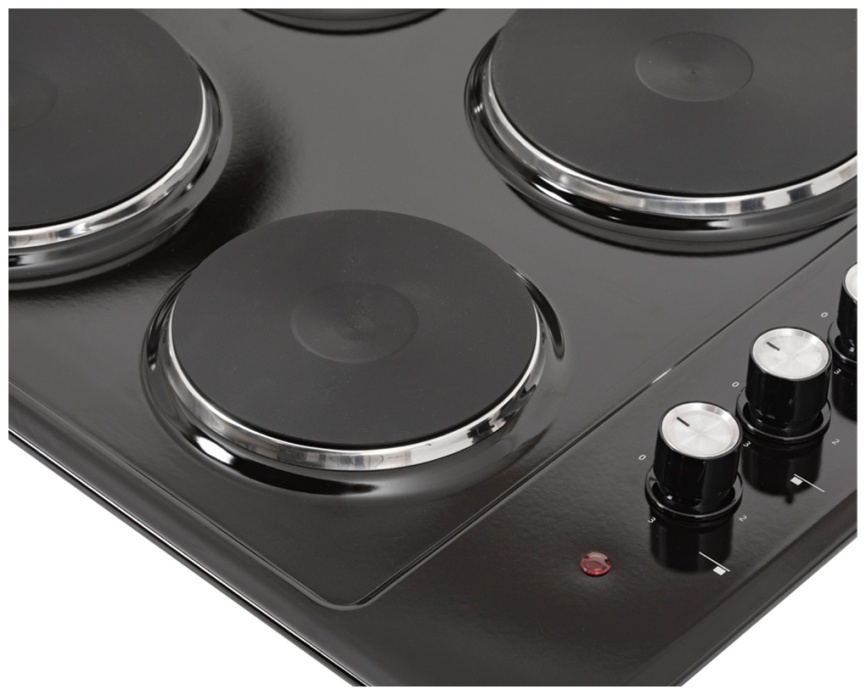 Электрическая варочная панель Simfer H60E04B016 60 см, 4 конфорки эмалированная сталь электроподжиг, черный фото 3