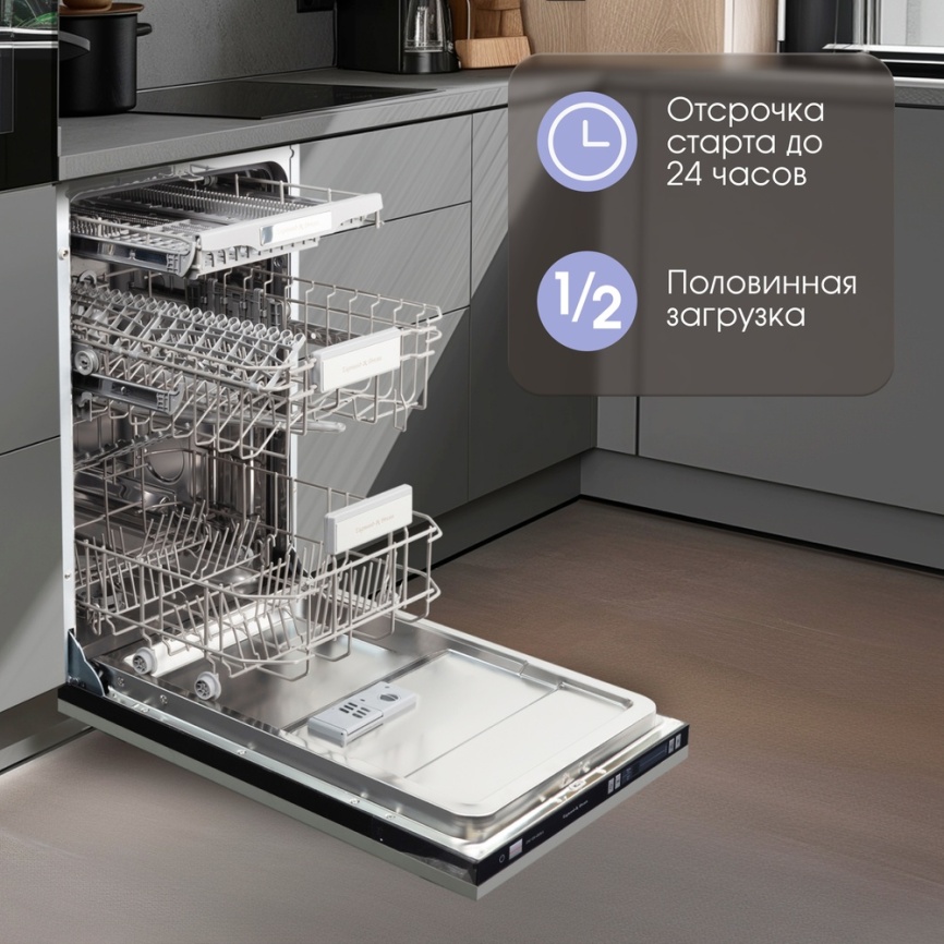Полновстраиваемая посудомоечная машина Zigmund & Shtain DW 129.4509 X фото 5