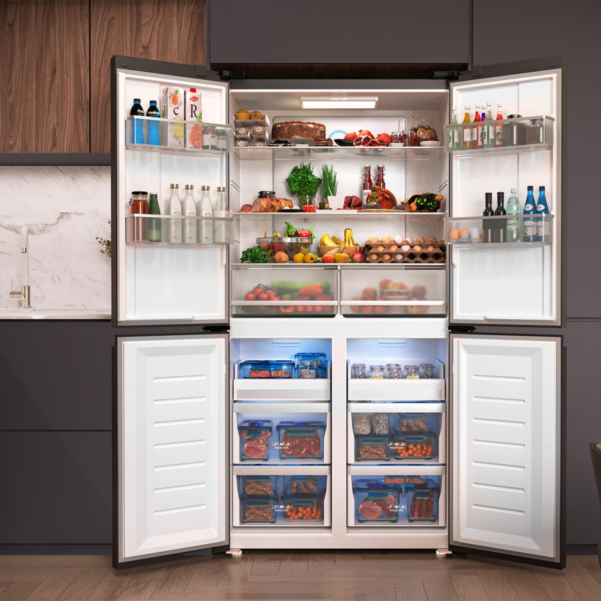 Многокамерный холодильник LEX LCD505BlGID No frost, черный фото 11