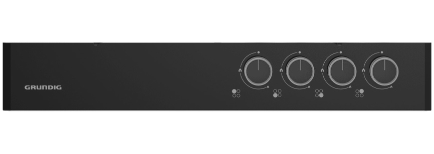 Газовая варочная панель Grundig GIGL 6234250 58 см, 4 конфорки закаленное стекло электроподжиг газконтроль, черный фото 3