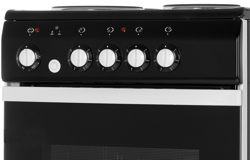 Электроплита De luxe 5004.12 э (без щитка и крышки) 50 см, 4 конфорки, черный фото 5