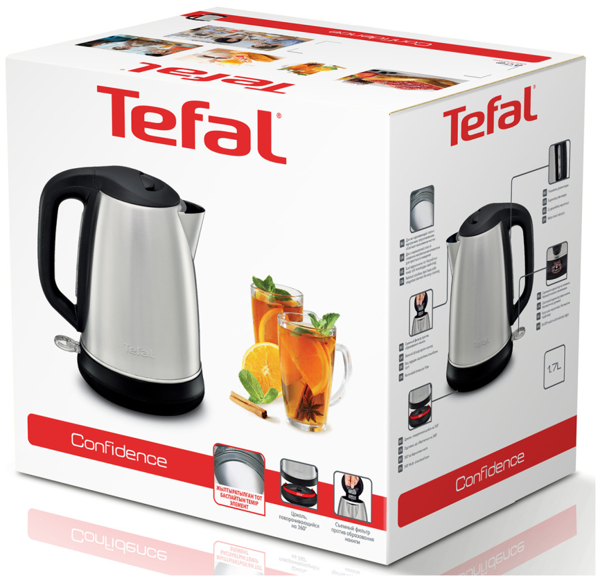 Чайник электрический Tefal Confidence KI270D30, серебристый/черный фото 13