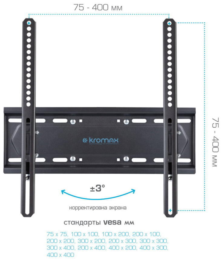 Кронштейн для телевизора Kromax PIXIS-L-2 black фото 7