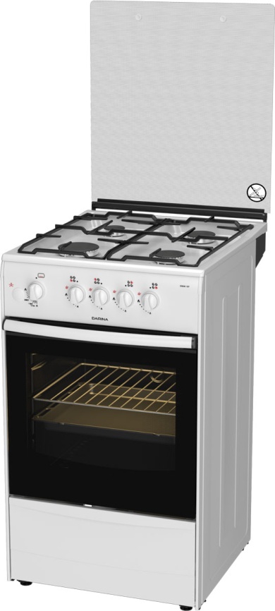 Газовая плита Darina 1B GM 341 107 W 50 см, 50 л, 4 конфорки, белый фото 3