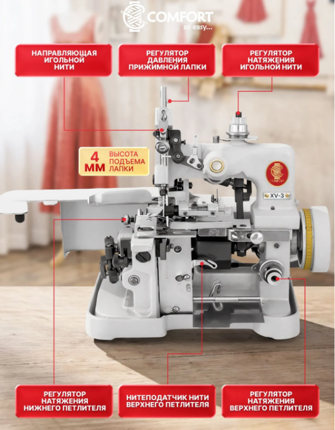 Швейная машина оверлок XV-3 COMFORT фото 6