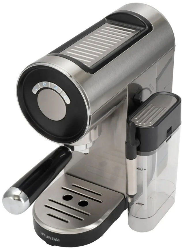 Кофеварка рожковая Hyundai HEM-4305, 1350 Вт, серебристый/черный фото 4