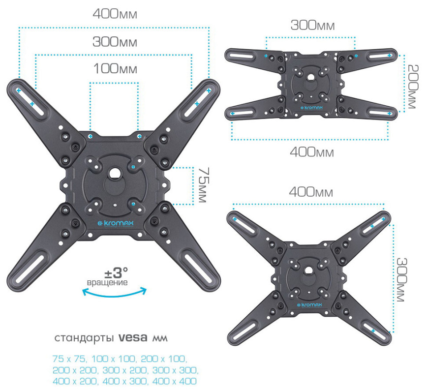 Кронштейн для телевизора Kromax ATLANTIS-45 Grey titan фото 8