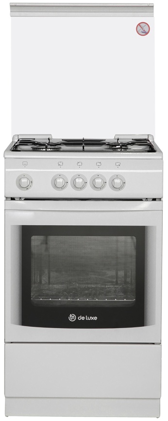 Газовая плита De luxe 5040.37 г к 50 см, 43 л, 4 конфорки, белый фото 1