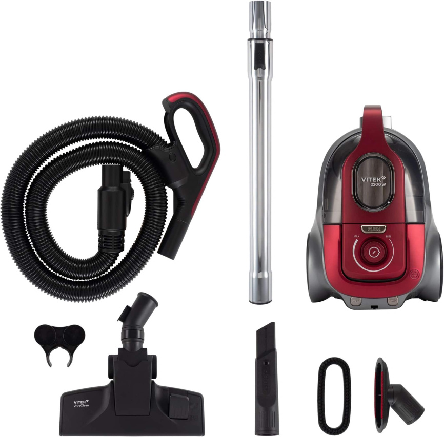 Пылесос Vitek VT-CV3113, 2200 Вт, красный/серый фото 8