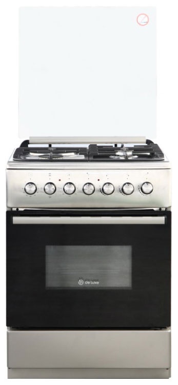 Комбинированная плита De luxe 606031.00гэ-005(кр) 60 см, 64 л, 4 конфорки, серебристый фото 1