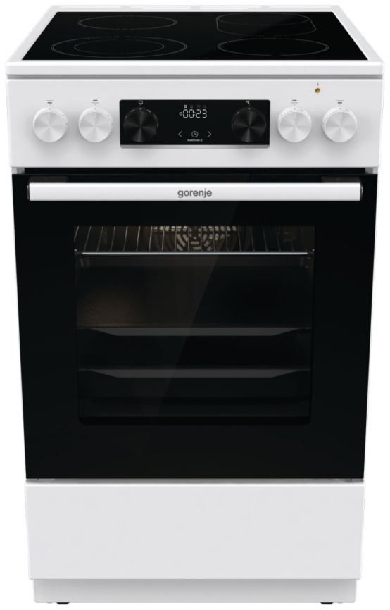 Электроплита Gorenje GECS5C70WA 50 см, 4 конфорки, белый фото 1