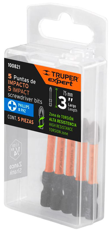 Бита торсионная Truper PUDE-1302I (100821) 75 мм, 5 штук фото 2