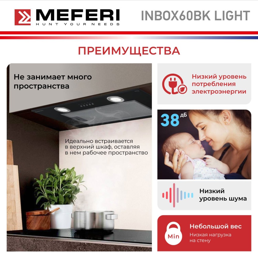 Вытяжка Meferi INBOX60BK LIGHT фото 18