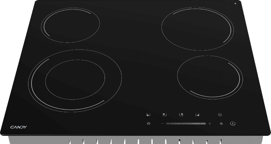 Электрическая варочная панель Candy CHXC64DB 58 см, 4 конфорки стеклокерамика, черный фото 3
