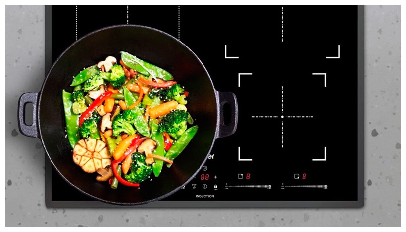 Электрическая варочная панель Haier HHY-Y64PVB 59 см, 4 конфорки стеклокерамика, черный фото 2