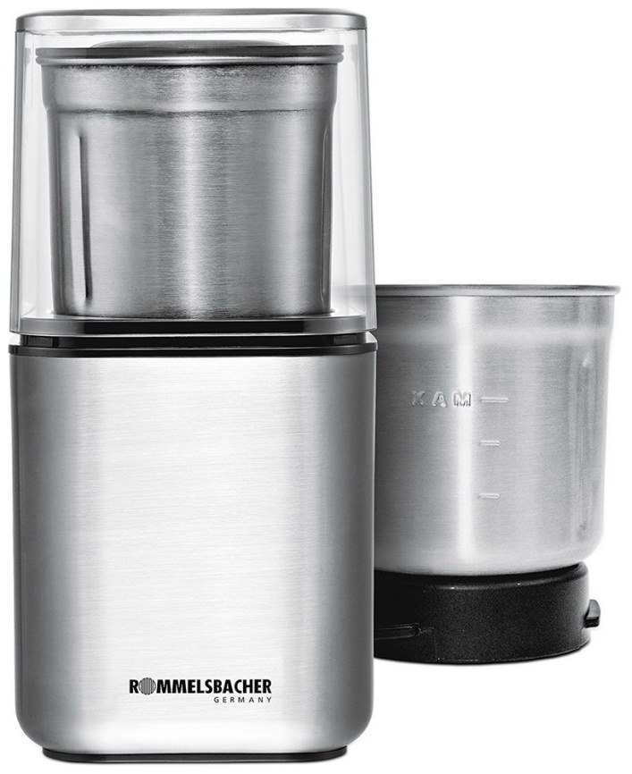 Кофемолка Rommelsbacher EGK 200, мощность 200 Вт, нержавеющая сталь фото 1