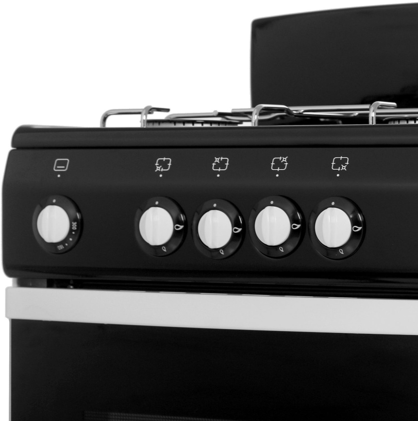 Газовая плита De luxe 5040.38 г 50 см, 43 л, 4 конфорки, черный фото 4